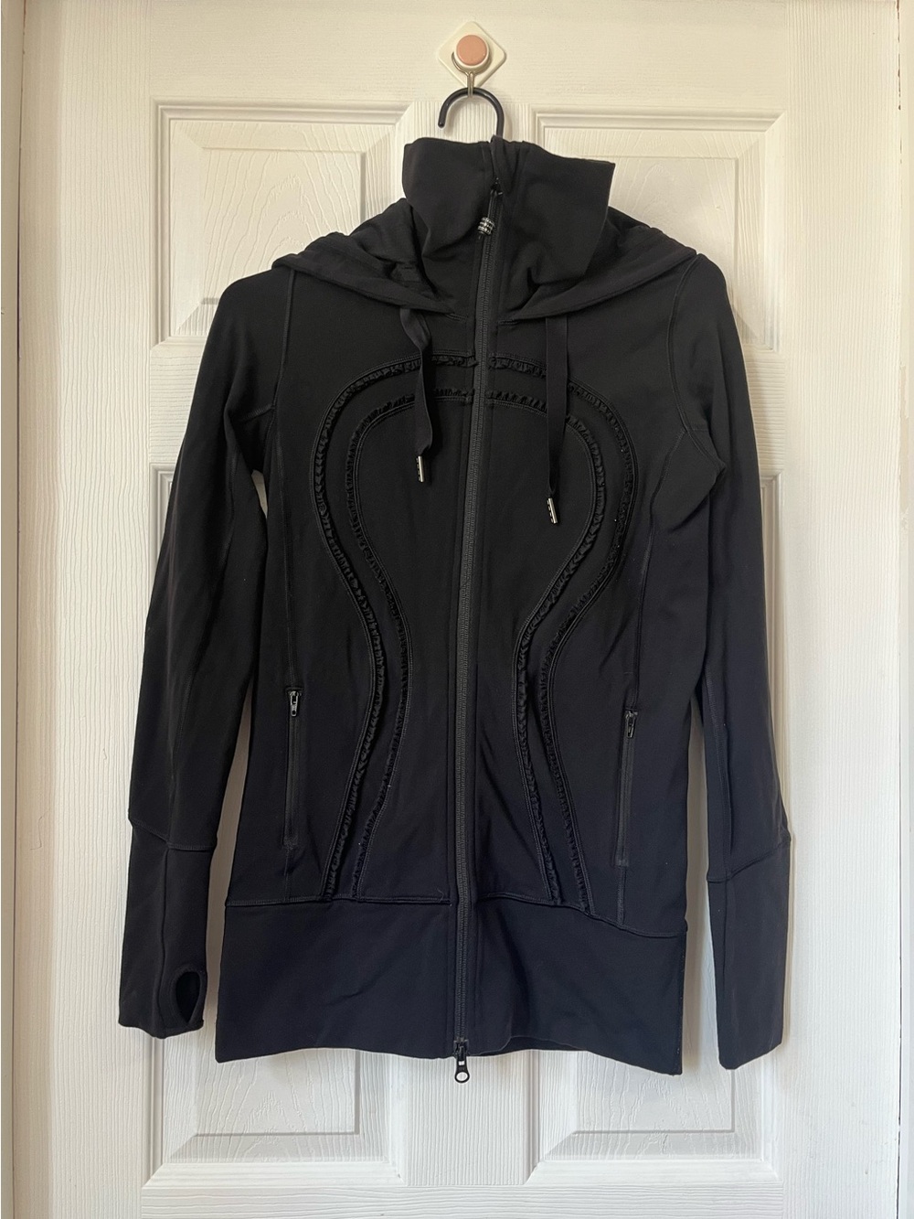 Lululemon Black Women's Hooded sweatshirt Zip-Up performance Jacket size 4